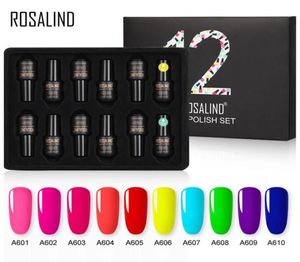 12pcslot Rosalind Gel Rustrolit Ensemble pour ongles 7 ml UV Pure Color Set Semi Permanent Nails Art for Manucure Set Gel Varnish5187790