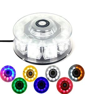 12 V 10 W voiture Auto ronde LED balise d'urgence stroboscopique clignotant avertissement lumières de Police barre lumineuse de toit ambre rouge bleu magnétique monté 5793320