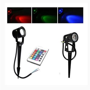 12V 220V 110V RGB lampes de Jardin LED 10W 7W 6W 5W 3W projecteur extérieur Lampara pour pelouse Jardin étanche en fonte d'aluminium Ship2429