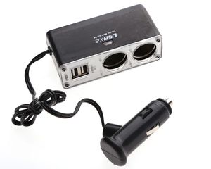 12V-24V 2 voies voiture allume-cigare Multi prise double ports USB adaptateur chargeur de téléphone portable pour iphone Samsung HTC Sony ipad haute qualité