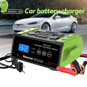 Chargeur de batterie de voiture 12V 24V chargeur intelligent 12V/24V réparation de batterie automatique auto-arrêt affichage LCD numérique au plomb sec humide