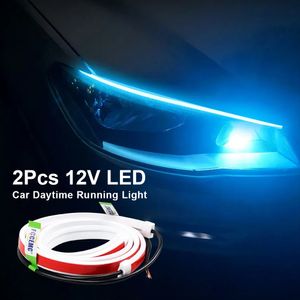 12V 2PCS LED DRL Car Daytime Running Light Flexible avec Démarrer les bandes de lampe de phare Universal SCORA