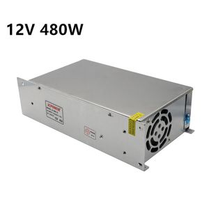 Transformador de controlador de fuente de alimentación conmutada de 12V 40A 480W para módulos de tira de luz LED 5050 5630 3528 CCTV AC100V-240V a salida DC 12V