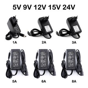 Adaptateur d'alimentation LED 1A 2A 3A 4A 5A 6A 8A 10A, adaptateur CA vers CC 5V 12V 24V Transformateur LED Convertisseur 110V 220V smps Adaptateur secteur LED 12V AC Pilote LED