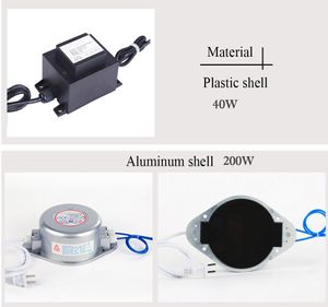 Freeshipping12V AC LED Alimentation Tension Transformateur Convertisseur Étanche IP67 Pilote 120V 220V à 12V 60W 120W pour la lumière de la piscine sous-marine