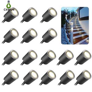 Kits de lámparas de cubierta LED de bajo voltaje de 12 V con carcasa protectora 32 mm En el suelo Luces subterráneas para exteriores IP67 a prueba de agua para escalones Escalera Patio Piso Decoración de cocina