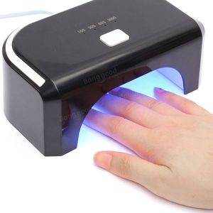 12W 90-240V Lámpara LED Nail Art Polish Secador Curado 4 Ajustes De Temporizador - Negro