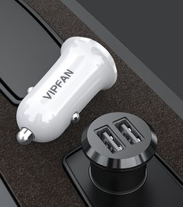 12W double chargeur de voiture USB 2,4A charge rapide avec emballage pour téléphone portable DC-C1