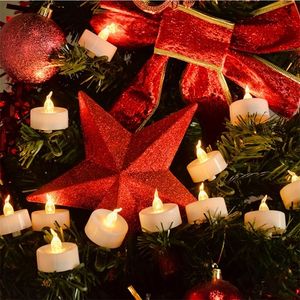 12X bougies électroniques d'arbre de Noël vacillantes LED bougie chauffe-plat fonctionnant sur batterie lampe de nuit de chevet sans flamme éclairage de fête décor 220524