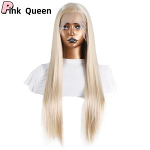13 * 2,5 Lace Lace Front Perruque Long Right Blond Blond Synthétique Naturel Natural Crochet Coiffure Cosplay Girl Wigs Synthetic Lace Wig Handimplantes Hair Wigs
