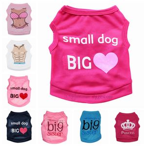 13 couleurs vêtements pour chien imprimé par sublimation chemise pour chiot fille doux respirant T-shirt pour animaux de compagnie vêtements pour chiens sweat pour petit chien et chat bikini rose S A49