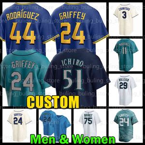 24 Ken Griffey Jr. Jersey 44 Julio Rodriguez Baseball Mariners Cal Raleigh Suzuki Ichiro Luis Castillo Mitch Haniger Seby Zavala Seattles 68 George Kirby J.P. Crawford