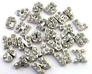 (26, 52, 130) PCS / lote color plata rhinetones letras A - Z aleación Alfabeto medallón flotante encantos aptos para diy medallón de memoria viva magnética