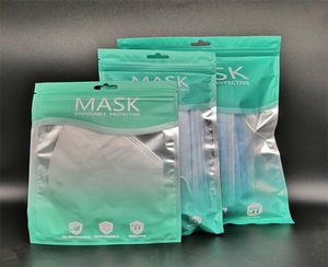 Sacs d'emballage de masques 1325 1521cm, sac Opp à fermeture éclair, boîte d'emballage de détail, sac d'emballage en plastique Poly pour masques 8104335