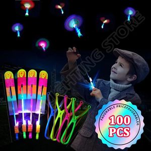13510 pièces incroyable jouet léger fusée hélicoptère jouet volant lumière LED jouets fête amusant cadeau élastique catapulte 240129