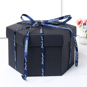 13cm Creative Black Explosion Box Love Memory Multi-couche Surprise Confession DIY Photo comme cadeaux d'anniversaire