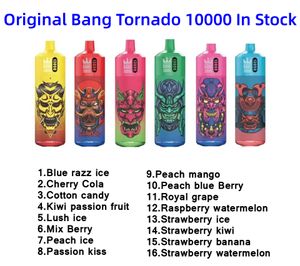 13K Puffs Vape Bang Tornado 13000 Puff Vapes jetables Mesh Coil Cigarettes rechargeables E 23 ml E Vaporisateurs liquides 0% 2% 3% 5% 16 saveurs