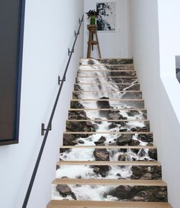 13 PCSSET DIY 3D Pegatinas de escalera de escaleras de cascada Pegatizas de otoño Decoración de la pared de la pared Sigina decoración de la sala de estar 6298917
