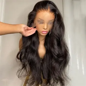 13x4 13X6 Body Wave Transparent Lace Front Wig Bling Hair HD Frontal Wig 180% Density Human Hair 4x4 Lace Closure Wigs for Women