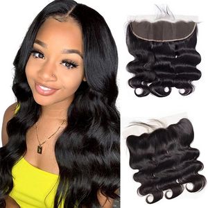 13x4 13x6 Transparent HD Lace Closure Invisible Lace Closure Frontal Closure Free Part Pre Plucked with Baby Hair Natural Black Color and 613