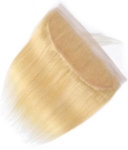 13x4 Lace Frontal Closure 10A Blonde Couleur 613 Soyeux Droit Brésilien Vierge Cheveux Humains Oreille Frontaux pour Femme Fast Express Del6092167