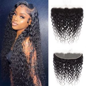 13x4 Lace Frontal Closure Body Wave Transparent Frontals en dentelle avec frange Les nœuds de cheveux de bébé peuvent être blanchis 100% cheveux humains vierges Remy haute densité 12A Objectifs de cheveux 10-24