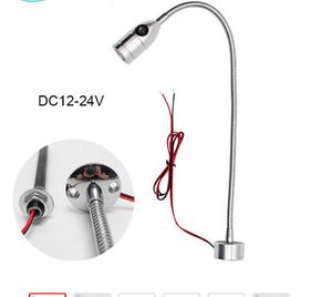 3W 12V 24V 40cm Flexible Gooseneck Industrial Wall Lamp, Lighting for Machine Tool, Workshop, Work, Silver, Black, Magnetic