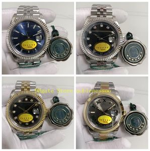 14 estilo PO Real Po Yellow Gold Watch 904L Steel Men 41 mm Sapphire Date Black Black Grey Champagne Diamond Diamond Dial V12 Luminous 8297196