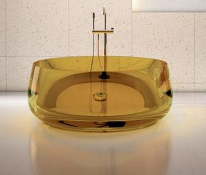 Baignoire autoportante en résine, nouveau Design 1400x1400x540mm, baignoire transparente colorée de célébrité en ligne RS1055