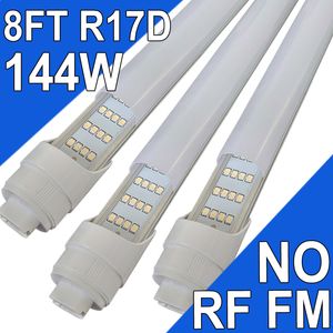 Tube lumineux LED T8 144 W 2,4 m avec base R17D, 18 000 lumens, blanc froid 6 500 K, 120 volts, R17D, dérivation de ballast de puissance double extrémité pour supermarchés intérieurs, hall usastock