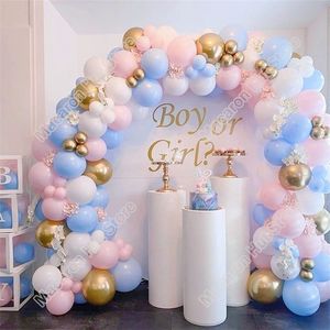 147 Uds Macaron Rosa boda 1 fiesta de cumpleaños arco telón de fondo Baby Shower DIY decoración de bienvenida dorada evento globo guirnalda Kits 220524