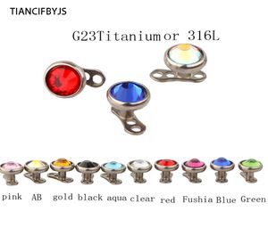 Micro ancre cutanée en titane G23, 14G, 316L, haut et Base en acier inoxydable, peau d'entraînement, bijoux fantaisie pour le corps, Piercing, 50 pièces, 4569609