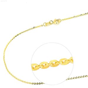 Collar de cadena redonda de cajas redondas llenas de oro de 14k para mujeres y hombres delgados 1 mm sin manchas italianas italianas clásicas delgadas cadena de oro delgada