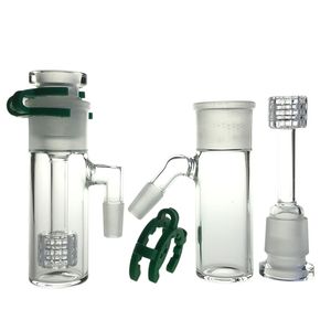 Ensemble de 3 pièces de 5 pouces en verre amovible Ash Catcher Bong Narguilé Tuyaux d'eau avec 14mm 18mm Ashcatcher Corps externe Downstem Keck Clips