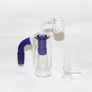 wholesale 14 mm Ash catcher percolador 90 grados Hookahs cabeza wigwag vástago en línea 14 mm junta para vidrio agua bong dab grande