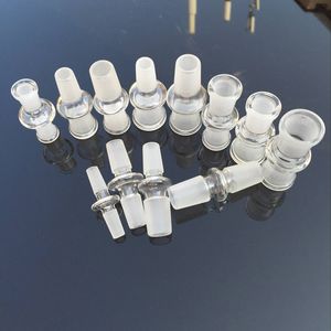 Narguilés adaptateur en verre de 14 mm et 18 mm pour les plates-formes pétrolières bongs ou clous à quartz mâle femelle convertisseur de joint transparent