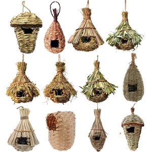 14SYLES BIRDS NEST Cage d'oiseau Natural Grass Oeuf House Outdoor Decorative Feved Prow Partrot Houses Pet Chadow 240416