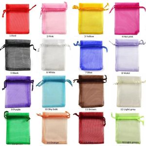 15*20 cm Drawstring Organza Regalo Bag Bag Bouch Pouch Joya Bouch Bolsa Bolsas de dulces Bolsas Bolsas Mezcla Color