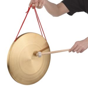 Cymbales Gong à main en laiton et cuivre, Instrument de Percussion d'opéra de chapelle avec marteau de jeu rond 15 / 22 / 30 cm