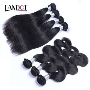 15 Bundles Brasileño Peruano Malasio Indio Virgen / Cabello Onda del cuerpo Recto Sin procesar Brasileño Tejido de cabello humano Extensión de color natural