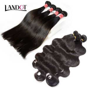 15 Bundles Lot Brésilien Péruvien Vierge / Cheveux Vague de Corps Non Transformés Brésiliens Cheveux Humains Tisse Trame Péruvienne Cheveux Bundles Soie Double Trame