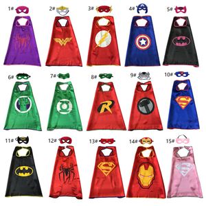 15 diseños de disfraces de capa de superhéroe de Navidad de Halloween de una capa para niños película de dibujos animados cosplay capa de fiesta de cumpleaños vestir capas