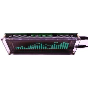 Livraison gratuite Indicateur de spectre audio de musique VFD à 15 niveaux Indicateur de niveau de carte amplificateur VU Compteur Vitesse réglable Mode AGC avec étui Tishl