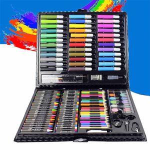 150 Pcs/Set Drawing Tool Kit with Box Painting Brush Art Marker Water Color Pen Crayon Kids Gift TP899 201225