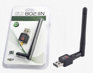 Adaptateur sans fil USB WiFi 150Mbps, carte réseau LAN avec antenne 5dbi, IEEE 802.11n/g/b, Mini adaptateurs 150M, 50 pièces/lot