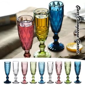 150ml Vintage Gobelet En Verre De Vin Rouge En Relief Tasses De Jus De Vin Rouge Fête De Mariage Flûtes À Champagne Gobelet Pour Bar Restaurant Maison 48pcs / ctn