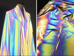 155cm láser cambio gradual color micro elástico arcoiris de tela reflectante de tela reflectante diy textiles para el hogar de la boda poliéster fabr9107742