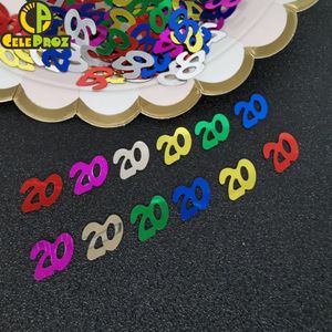 15g numéro 20 table Confetti Digit Grand Event 20th DIY Anniversary Decor Paillette Scortes pour les fournitures de fête d'anniversaire pour adultes