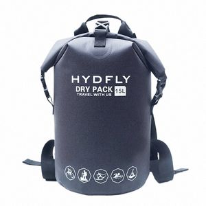 15l HYDFLY 600D TPU Deporte al aire libre impermeable sellado bolsa seca mochila para deportes acuáticos playa surf bolsa a prueba de agua mochila p3JB #