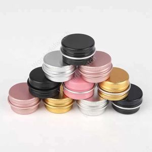 15 ml de latas de aluminio de metal contenedores de b￡lsamo labial 15 g de frascos vac￭os Tornillo Terradera Cajas de almacenamiento de color rosa negro plateado de oro plateado 1680pcs DAW487